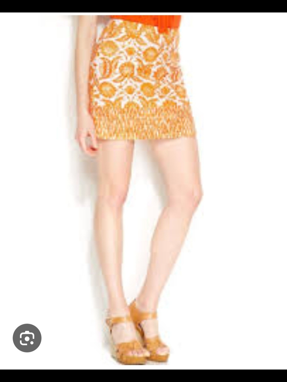 MICHAEL Michael Kors Orange and White Printed Mini Skirt